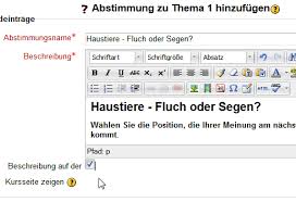 Falls euch diese art der abstimmung irgendwie nicht passen sollte, könnt ihr auch individuell bei mir. Abstimmung