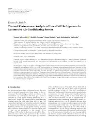 PDF) Thermal Performance Analysis of Low-GWP Refrigerants in Automotive  Air-Conditioning System