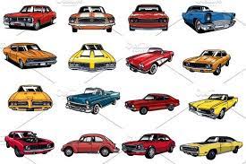 Classic Car Vector Pack Vol 2 Car Vector Classic Cars Screen Printing Business