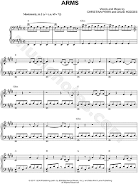Christina Perri Arms Sheet Music Piano Solo In E Major Download Print Sku Mn0101703