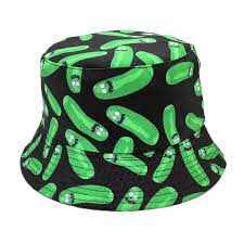 Rick And Morty Cucumber Visor Cap Bucket Hat Student Gift Hats For Men Cute Hats Bucket Hat Fashion