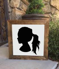 Custom Child Silhouette Portrait Framed Child Wood Etsy Portrait Frame Kids Silhouette Silhouette Portrait