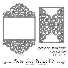 Download Wedding Invitation Pattern Card Template Lace Folds Studio Etsy Card Patterns Silhouette Cameo Cards Cricut Invitations
