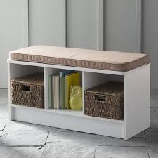 Build them to size so they will be able to slide into the brackets easily. Closetmaid 3 Cube Entryway Storage Bench White Walmart Com Walmart Com