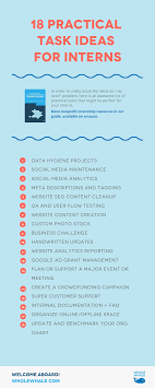 18 Practical Task Ideas For Interns Internship Program Social Media Internship Nonprofit Management