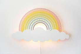 Rainbow Night Light Wood Wall Hanging Lamp Rainbows And Etsy Rainbow Night Light Wood Wall Hanging Night Light Kids