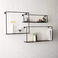 Set Of 3 Iron Floating Shelves Reviews Cb2 Black Floating Shelves Floating Shelves Floating Shelves Diy