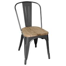 The polyester fabric of this pad is water, fade and uv resistant. Bolero Steel Dining Side Chairs With Wooden Seat Pads Grey Pack Of 4 Gg708 Buy Online At Nisbets