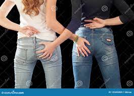 Close-up Photo of Two Slim Girls Holding Each Other S Butto Stock Photo -  Image of buttocks, caucasian: 122695904