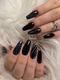 Kuku nail drill & accessories. The Most Beautiful Black Winter Nails Ideas Stylish Belles Fall Acrylic Nails Winter Nails Acrylic Long Acrylic Nails