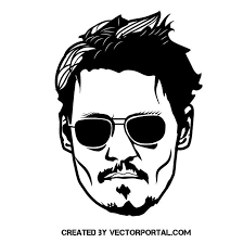 Black And White Celebrity Black And White Vector Portraits Actor Johnny Depp Vector Image Johnny Depp Dark Art Photography Black And White Sketches