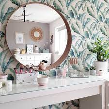 Boho Dressing Table Setup Round Stockholm Ikea Mirror Malm Dresser Schminken