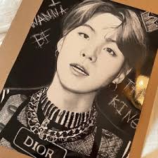 BTS Suga Shadow Print of Original Drawing