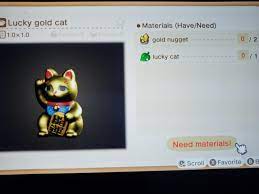 The lucky cat is a customizable miscellaneous furniture item in animal crossing: Have Lucky Gold Cat Recipe Will Craft For You Just Bring Materials And I Ask For A Kitchen Island Or Big Tv Animalcrossing