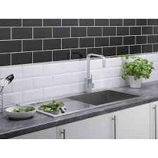 Check spelling or type a new query. Metro Bevelled Black Wall Tile 200 X 100mm Homebase