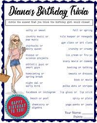 Girls Ladies Birthday Party Game Who Knows The Birthday Etsy Birthday Party Games Birthday Party For Teens Tween Party Games