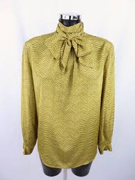Chemisier Vintage Chemisier Col Cravate Chemisier Jaune Etsy Chemisier Vintage Chemisier Chemisier Jaune