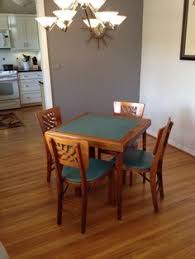 1960 S Mid Century Modern Card Table Stakmore Folding Furniture This Is A Gem In Very Good C Card Table And Chairs Glass Dining Table Set Table And Chairs