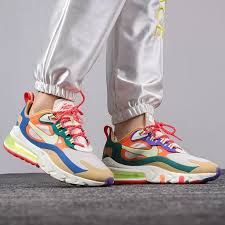 Women Nike Air Max 270 React Cq4805 071 Orange Blue Green In 2020 Nike Women Outfits Nike Women Nike Air