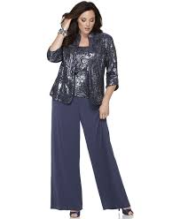 Alex Evenings Plus Size Dress Suit Three Piece Sequin Patterned Jacket Shell Pants Dr Evening Dresses Plus Size Plus Size Black Dresses Plus Size Dresses