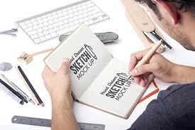 Download Hand Drawn Sketch Book Mockups Psd