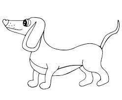Chien Teckel Mignon Isol Sur Fond Blanc Pour Cahier De Coloriage Et Autres Dessins D Enfants Cahier De Coloriage Chien Teckel Coloriage