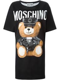 Moschino Teddy Bear Envers Satin Stretch Dress Black Modesens Moschino Oversized T Shirt Dress T Shirt Dress