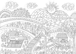 * i recommend using the photo setting on your printer and to try different types of paper or card stock. Upland Panorama With Funny Houses And Fields For Your Coloring Page Royalty Free Cliparts Vectors And Stock Illustration Image 119060024