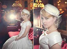 Featured Bridal Shoot Vintage Glamour 1950s Style Wedding Dresses Modest Wedding Dresses Wedding Hats