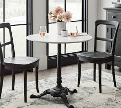 This pub table with metal frame and solid wooden. Rae Round Marble Pedestal Bistro Dining Table Pottery Barn