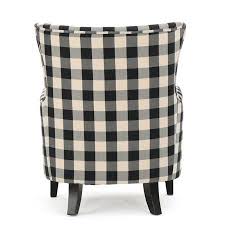 Black And White Plaid Chair Cushions Adair Black And White Plaid Fabric Club Chair Walmart Com In 2020 Armchair Noble House Farmhouse Armchair