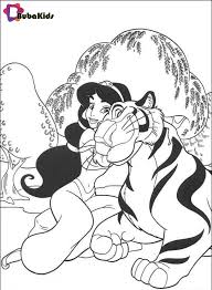 Disney princess lego playset with jasmin's tiger and princess jasmine's exotic palace based of the castle. Aladdin Coloring Picture Princess Jasmine And Rajah The Tiger Coloring Pages On Bubakids Princess Coloring Pages Disney Princess Colors Cartoon Coloring Pages