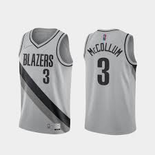 Find portland trail blazers designs printed with care on top quality garments. C J Mccollum 2020 21 Blazers Earned Edition Gray Jersey 3