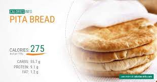 In a 2.1 oz white pita bread pocket there are 165 calories in 1 oz of white pita bread there are 78 calories in 10 g of white pita bread there are 28 calories Pita Bread Calories In 100g Oz One Pita Bread And More