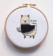 Drama Llama Cross Stitch Pdf Pattern Instant Download Etsy Cross Stitch Cute Cross Stitch Stitch