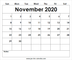 November Calendar 2020 With Notes July Calendar December Calendar Calendar 2020