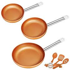 Deik Frying Pan Set Non Stick Fry Pan Set Induction Frying Pan Set With 8 Inch Omelette Pan Saute Pan 9 5 I Fry Pan Set Copper Frying Pan Induction Cookware