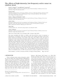 Sioux falls, sd 57108 p: Pdf The Effects Of High Intensity Low Frequency Active Sonar On Rainbow Trout