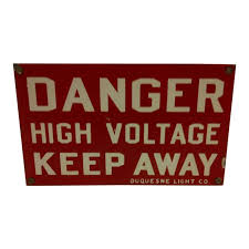 1930s Vintage Danger Sign By Duquesne Light Company Vintage Porcelain Duquesne Lighting Companies