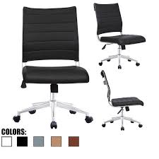Computer office chair gaming home leather executive swivel gamer chair lifting rotatable armchair footrest adjustable desk chair. 2xhome Ergonomic Executive Mid Back Pu Leather Office Chair Armless Side No Arms Tilt With Wheels Padded Seat Cushion On Sale Overstock 22808820