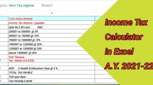 Tax filing available for itr forms 1, 2 and 4 for a.y. Income Tax Calculator In Excel Income Tax Calculation For Financial Year 2020 21 A Y 2021 22 Youtube