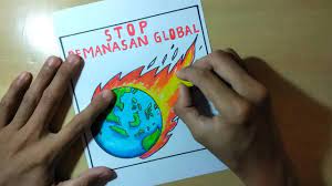 Poster gagasan penanggulangan pemanasan global. Cara Membuat Poster Stop Global Warming Mudah Sekali Youtube