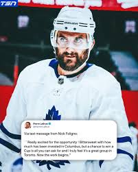 The leafs spent a lot to get nick foligno, so they should try and keep him. Tsn On Twitter Nick Foligno Is Ready To Chase The Cup
