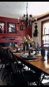 Chair rails were invented to protect the painted walls. Welcome Visitors With A Cozy And Also Welcoming Glow For A Forthcoming Supper Celebration With This Colonial Dining Room Primitive Dining Rooms Red Dining Room