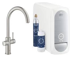 Place the tap next to the existing kitchen tap and install the filter under the sink. Grohe 31455dc1 Blue Home Sink Tap With Water Filter System Super Steel Vieffetrade