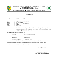 Nota dinas kepala bagian tata usaha. Nota Dinas