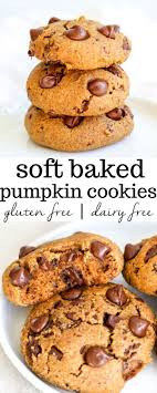 Healthy Pumpkin Chocolate Chip Cookies Recipe Gluten Free Pumpkin Cookies Pumpkin Cookies Healthy Healthy Thanksgiving Desserts