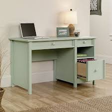 Sauder Cottage Desk 30 14 H X 52 12 W X 23 12 D Rainwater Soft Green By Office Depot Officemax Cottage Desk Desk With Drawers Home
