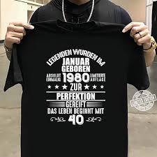 Geburtstag, egal ob mann oder frau. 40 Geburtstag Geschenk Januar 1980 Mann Frau 40 Jahre Shirt