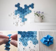 Sticks and flowers wall decor. Beautiful Diy Origami Flowers For Wall Decoration Diy Crafts